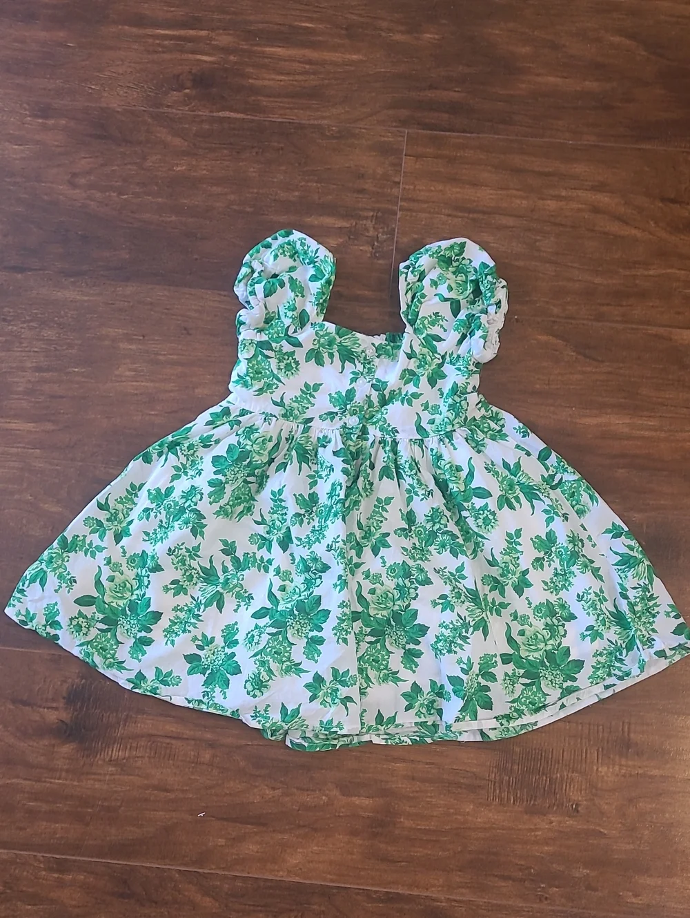 Hanie And Jack Green Floral Smocked Sundress for Kids Size 3t